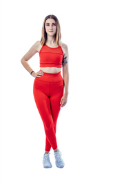 Girls-Training-Red-Outfit-Sport-Leggings-Gym
